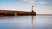 UK, England, Northumberland, Berwick, Lighthouse at edge of pier