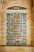 Israel, This church is built over cave in which Jesus was said to have taught disciples prayer that begins Our Father who art in heaven; Jerusalem