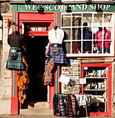 United Kingdom, Scotland, Souvenir shop on Royal mile; Edinburgh