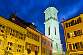 Switzerland, Town at night; Delemont