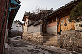 A Well Preserved Neighbourhood In Bokchon Hanok Village; Seoul, Korea