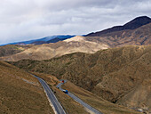 Roads Going Through A Mountain Pass Of The Atlas Mountains; Morocco