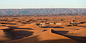 Tents In The Erg Chegaga Dunes; Morocco