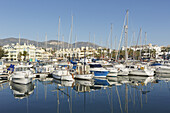 Boote im Jachthafen; Benalmadena Costa, Costa Del Sol, Provinz Malaga, Andalusien, Spanien