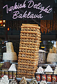 Window Of Shop Selling Turkish Dessert Delicacies; Istanbul, Turkey