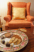 A Plate Full Of Treats On A Coffee Table In A Hotel Room; Cong, County Mayo, Ireland