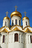 Detail der Zwiebeltürme der Mariä-Verkündigungs-Kathedrale im Kreml; Moskau, Russland