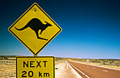 Känguru-Kreuzungsschild, Australisches Outback, Australien