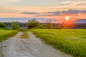 Landscape of a sunset in spring, Bavaria, Germany