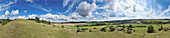 Wide Angle Panoramic of Landscape with Fields, Forests and Hills, Upper Palatinate, Bavaria, Germany