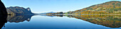 Landscape of Quiet Lake on Sunny Day in Autumn, Lake Mondsee, Austria