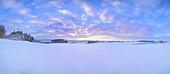 Panoramic Landscape of Sunrise on Early Morning in Winter, Upper Palatinate, Bavaria, Germany