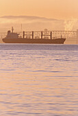 Freighter Entering Harbour, Vancouver, British Columbia, Canada