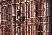 Parlamentsgebäude und Westminster Bridge Lampe London, England