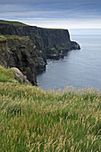Trail to the Cliffs of Moher viewed from coastal village of Doolin, Republic of Ireland