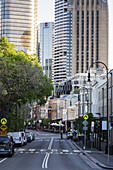 Straßenszene im Stadtteil The Rocks in Sydney, Australien