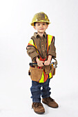 Boy Dressed Up as Construction Worker