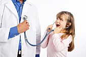 Girl Playing with Stethoscope