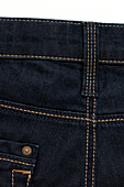 Close-up, backview of blue jeans, studio shot