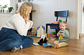 Mother and toddler with down syndrome