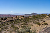 The desert landscape at Ischigualasto Provincial Park in San Juan Province, Argentina.