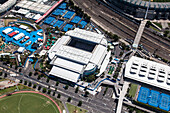 Luftaufnahme des Australian Open Tennisturniers, Melbourne, Australien.