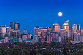 The Full Moon of July 31, 2015, an infamous “blue Moon”, the second Full Moon of July, rising over the skyline of Calgary, Alberta. This is one frame of a 480-frame time-lapse sequence taken with the Canon 60Da and 28-105mm lens. The location was Toronto Crescent.