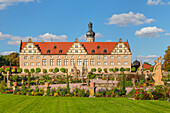 Weikersheim Renaissance-Schloss mit Barockgarten im Taubertal, Weikersheim, Romantische Straße, Baden-Württemberg, Deutschland, Europa