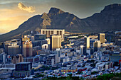 Sunset over Cape Town city, South Africa, Africa