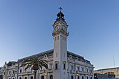 Spain, Valencia, Port authority harbour office and clock tower