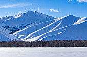 USA, Idaho, Bellevue, Winterlandschaft mit verschneiten Bergen