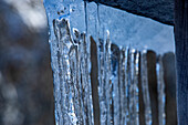 Close up of icicles in winter