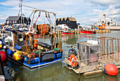 Whitstable harbour, built in 1832, the first harbour in England to be served by a railway, the Crab and Winkle Line, Whitstable, Kent, England, United Kingdom, Europe
