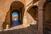 View of Soportales del Rastrillo in Dalt Vila, UNESCO World Heritage Site, Ibiza Town, Eivissa, Balearic Islands, Spain, Mediterranean, Europe