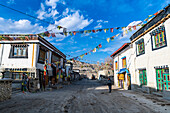 Tibetische Häuser in Lo Manthang, Hauptstadt des Königreichs Mustang, Himalaya, Nepal, Asien