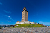 Der Herkulesturm, UNESCO-Welterbe, La Coruna, Galizien, Spanien, Europa