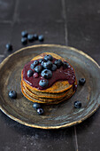 Protein pancakes with blueberries (vegan)