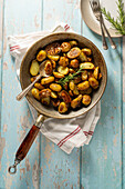 Roasted baby potatoes with butter and rosemary