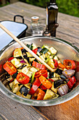 Marinated vegetables for grilling