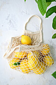 Lemons in a mesh bag