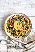 Thai noodle salad with peanut dressing