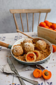 Vegan apricot dumplings