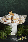 Quark stollen confection with raisins and candied fruit cooked in the hot air fryer