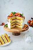 Apricot Almond Cake with Salted Caramel