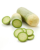 Green Oriental Radish, Raphanus sativus, Green Luobo