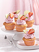 Strawberry-lime cupcakes