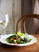 Roasted beetroot and blue cheese salad with honey pecans