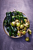 Chili Poblano, Chili Serrano and Tomatillo