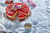 Retro strawberry sponge cake