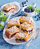 Blueberry sheet cake with almonds